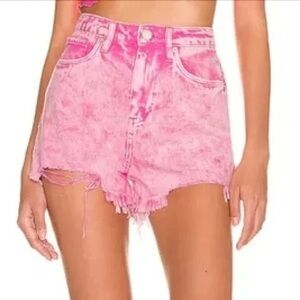 Celebrity Pink Distressed Pink Denim Shorts
